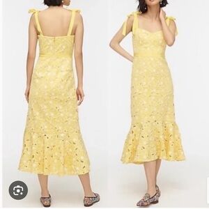 J. Crew Floral Eyelet Midi Dress in Canary NWT